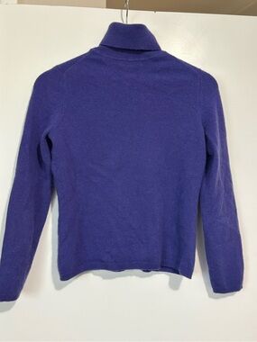 100% CashmereWomen's Blue/Purple Turtleneck Sweater
